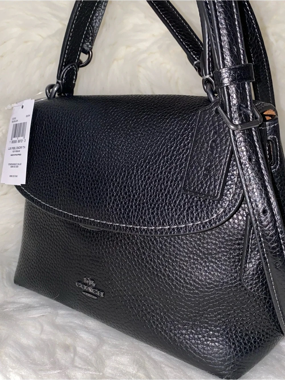 Coach 🖤🩶🖤 leather purse New Emory Top Handle Bag